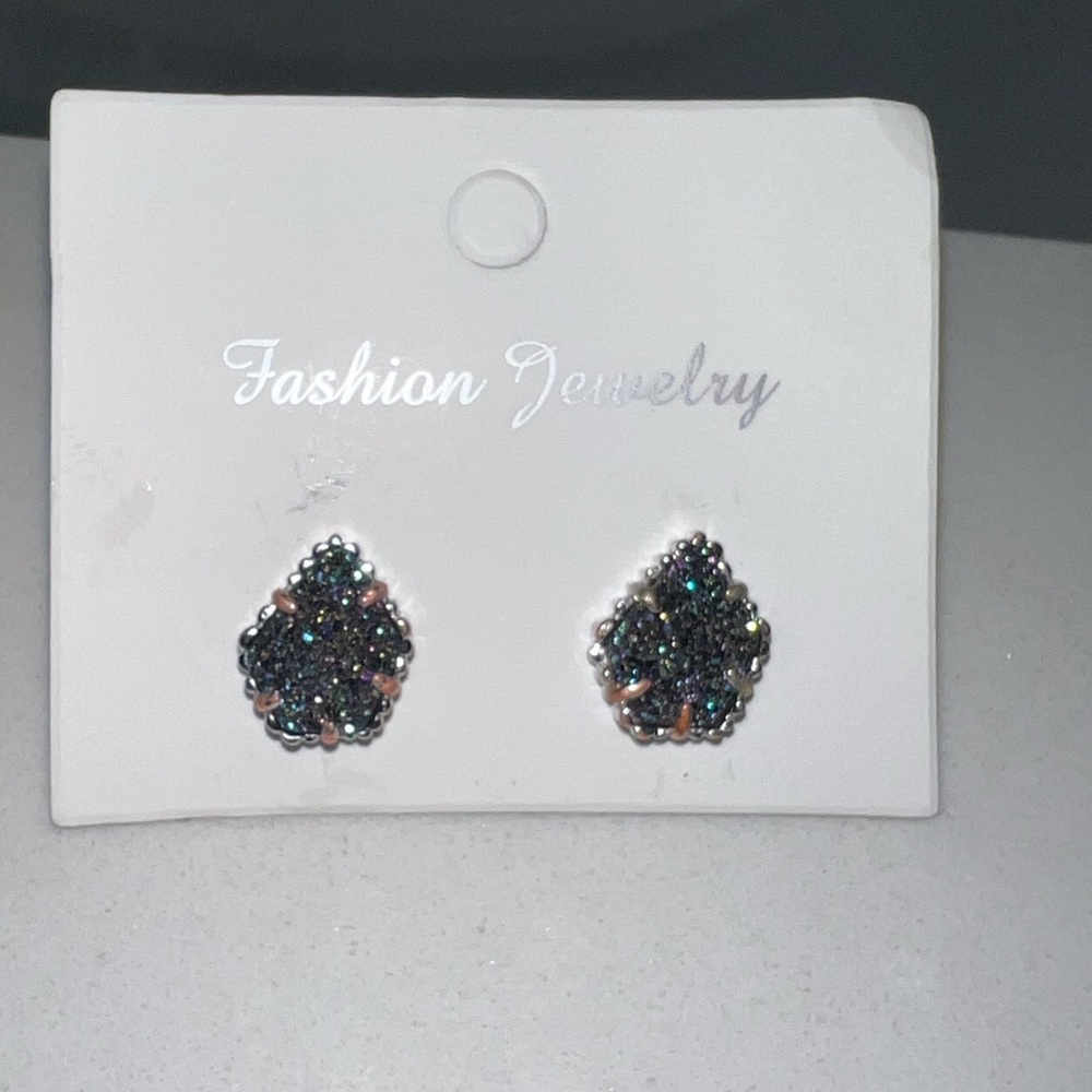 Kendra Scott, multicolor druzy, Tessa silver stud